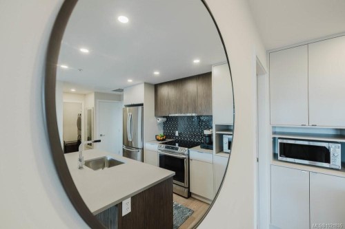 210-881 Short St, Saanich, BC - Indoor Photo Showing Kitchen With Stainless Steel Kitchen