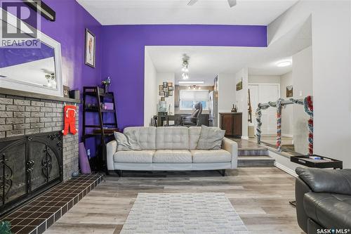 1307 Brown Street, Regina, SK - Indoor Photo Showing Living Room With Fireplace