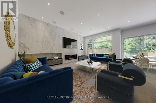 12 Bearwood Drive, Toronto, ON - Indoor Photo Showing Living Room With Fireplace