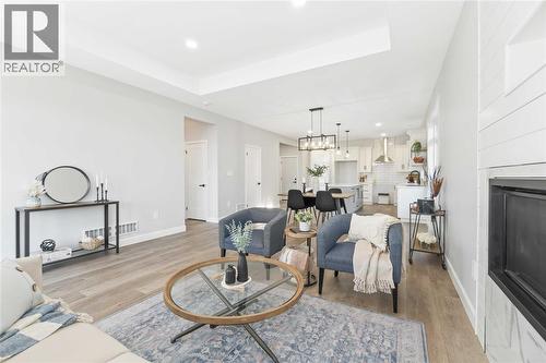 219 Essex Street, Sarnia, ON - Indoor Photo Showing Living Room With Fireplace