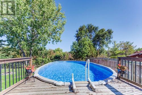 Summer - 396 Otterbein Road, Kitchener, ON - Outdoor With Above Ground Pool With Deck Patio Veranda With Backyard