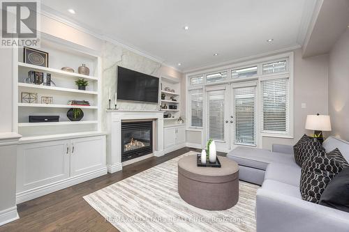 Modern Built-Ins - 114 Six Point Road, Toronto, ON - Indoor Photo Showing Living Room With Fireplace