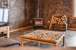 eated by a wood burning stove - 