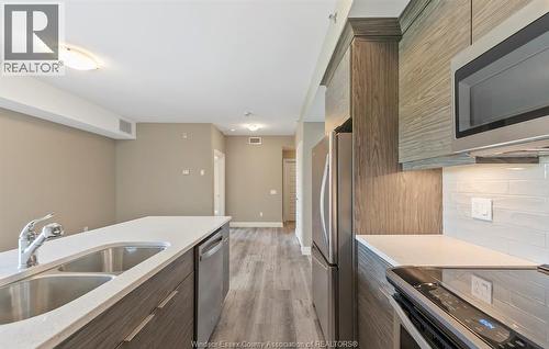 955 Ouellette Avenue Unit# 205, Windsor, ON - Indoor Photo Showing Kitchen With Double Sink