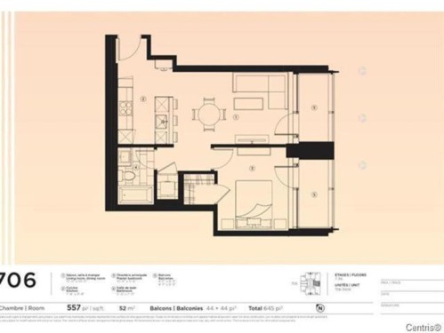 Floor Plan - 2706-1020 Rue De La Montagne, Montréal (Ville-Marie), QC - Other