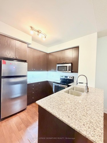 3703-50 Absolute Avenue, Mississauga, ON - Indoor Photo Showing Kitchen With Stainless Steel Kitchen With Double Sink With Upgraded Kitchen