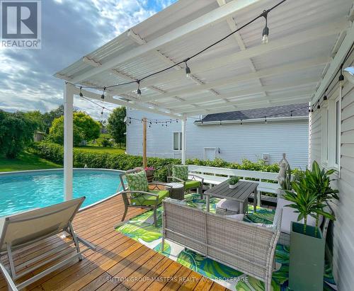 628 Melrose Street, Kingston (East Gardiners Rd), ON - Outdoor With Above Ground Pool With Deck Patio Veranda