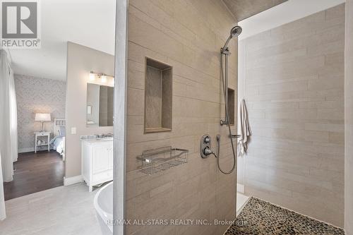 Walk thru shower and rain head - 247 Ravencrest Road, Georgina, ON - Indoor Photo Showing Bathroom
