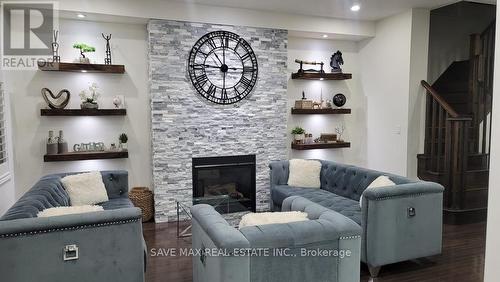 22 Wishing Well Crescent, Caledon, ON - Indoor Photo Showing Living Room With Fireplace