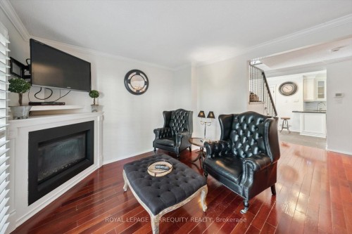 1825 Hyde Mill Crescent, Mississauga, ON - Indoor Photo Showing Living Room With Fireplace
