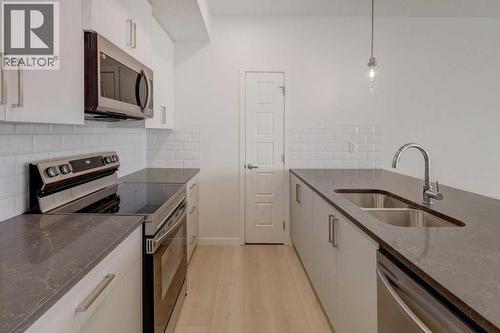 124, 245 Edith Place Nw, Calgary, AB - Indoor Photo Showing Kitchen With Double Sink With Upgraded Kitchen