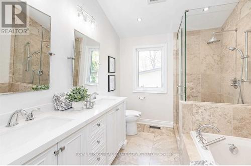Spa-Inspired Primary Ensuite with Double Sinks - 1302 Hillview Crescent, Oakville, ON - Indoor Photo Showing Bathroom