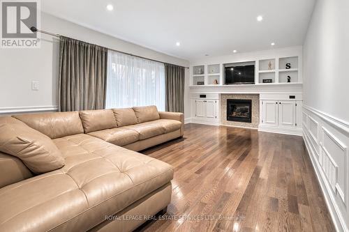 Family Room w/Gas Fireplace and Custom Cabinetry - 1302 Hillview Crescent, Oakville, ON - Indoor Photo Showing Living Room With Fireplace