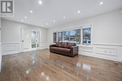 Elegant Living Room with Rich Hardwood Flooring - 1302 Hillview Crescent, Oakville, ON - Indoor Photo Showing Living Room
