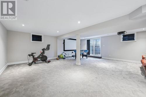 Professionally Finished Walk-Up Lower Level - 1302 Hillview Crescent, Oakville, ON - Indoor Photo Showing Gym Room