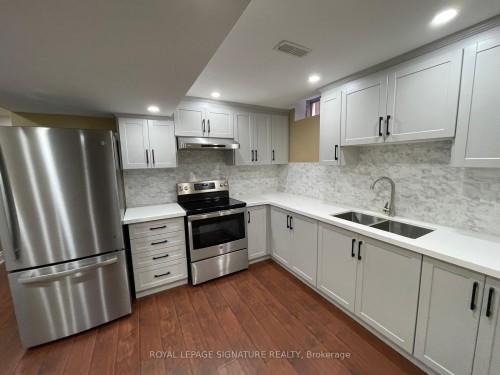 Bsmt-5 Mountain Ridge Road, Brampton, ON - Indoor Photo Showing Kitchen With Stainless Steel Kitchen With Double Sink With Upgraded Kitchen