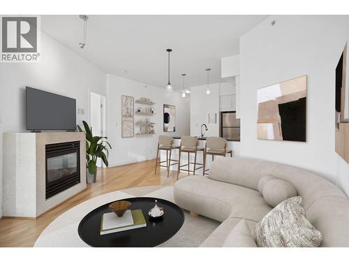 1203 1050 Smithe Street, Vancouver, BC - Indoor Photo Showing Living Room With Fireplace