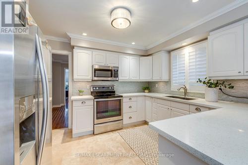 2161 Grenville Drive, Oakville, ON - Indoor Photo Showing Kitchen With Stainless Steel Kitchen With Double Sink