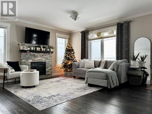 2 Penney Drive, Pasadena, NL - Indoor Photo Showing Living Room With Fireplace