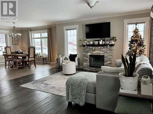 2 Penney Drive, Pasadena, NL - Indoor Photo Showing Living Room With Fireplace