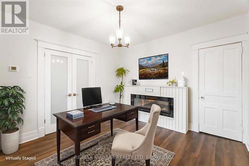 Main floor 3rd bedroom/home office/family room - 22 Bertram Street, St. Catharines (E. Chester), ON - Indoor Photo Showing Office