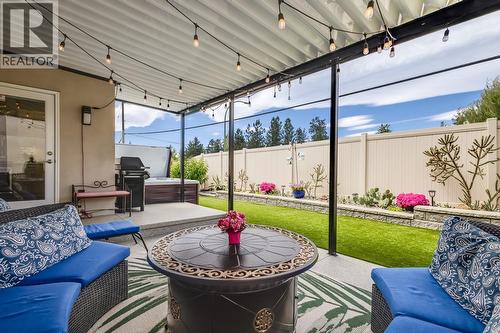 Covered outdoor patio with privacy from neighbours - 3118 Riesling Way, West Kelowna, BC 