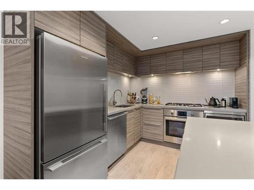 1909 1550 Fern Street, North Vancouver, BC - Indoor Photo Showing Kitchen With Stainless Steel Kitchen With Upgraded Kitchen