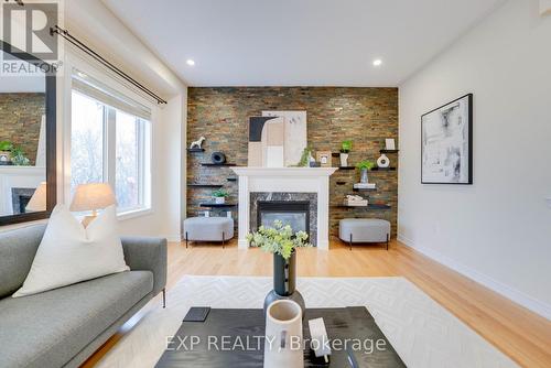 42 Arrowpoint Drive, Brampton, ON - Indoor Photo Showing Living Room With Fireplace