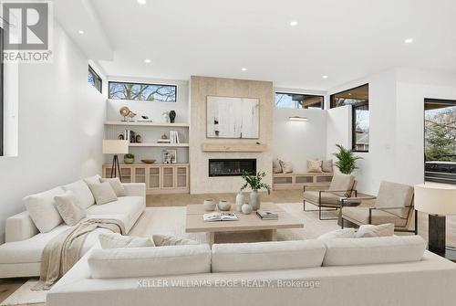 427 Pine Cove Road, Burlington, ON - Indoor Photo Showing Living Room With Fireplace