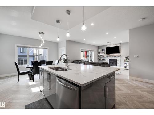 3901 44 Av, Beaumont, AB - Indoor Photo Showing Kitchen With Double Sink With Upgraded Kitchen