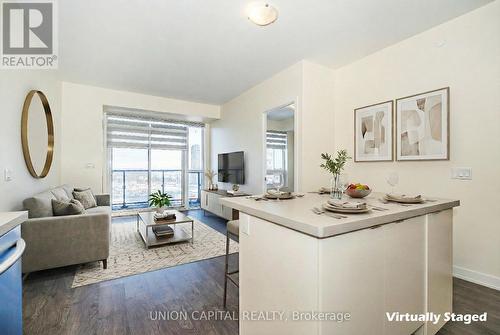 Living-virtual stage - 1001 - 4699 Glen Erin Drive, Mississauga, ON - Indoor Photo Showing Living Room