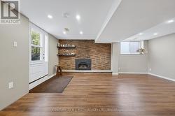 Lower level entry and fireplace - 