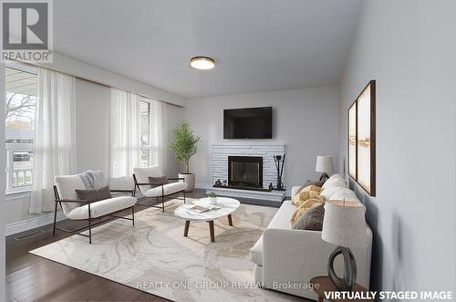 14 Taylor Road, Ajax, ON - Indoor Photo Showing Living Room With Fireplace