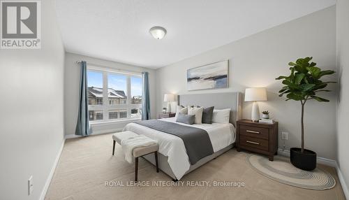 Virtually Staged Master Bedroom - 906 Fletcher Circle, Ottawa, ON - Indoor Photo Showing Bedroom