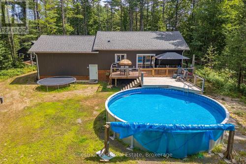 2698 Old Muskoka Road, Huntsville (Stephenson), ON - Outdoor With Above Ground Pool With Deck Patio Veranda With Backyard