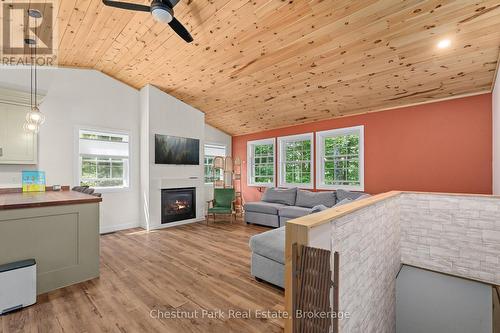 Interior of Second House - 2698 Old Muskoka Road, Huntsville (Stephenson), ON - Indoor Photo Showing Living Room With Fireplace