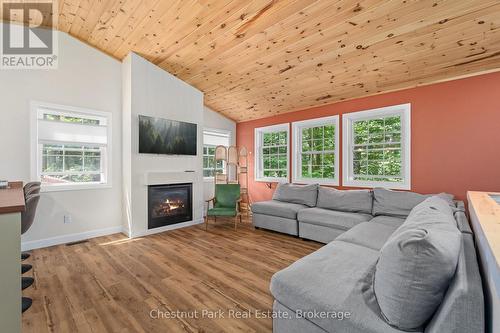 2698 Old Muskoka Road, Huntsville (Stephenson), ON - Indoor Photo Showing Living Room With Fireplace