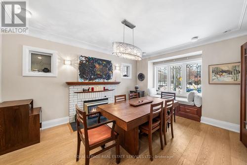 91 Wanless Avenue, Toronto, ON - Indoor Photo Showing Dining Room With Fireplace