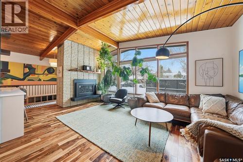 14 Yale Crescent, Saskatoon, SK - Indoor Photo Showing Living Room With Fireplace