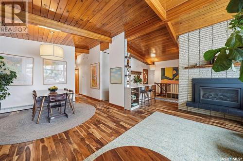 14 Yale Crescent, Saskatoon, SK - Indoor Photo Showing Living Room With Fireplace