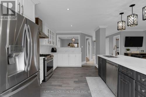 3722 Densbury Drive, Mississauga, ON - Indoor Photo Showing Kitchen With Stainless Steel Kitchen With Double Sink