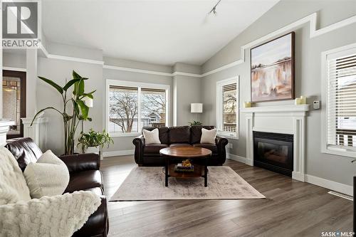 30 Cottonwood Place, Lumsden, SK - Indoor Photo Showing Living Room With Fireplace