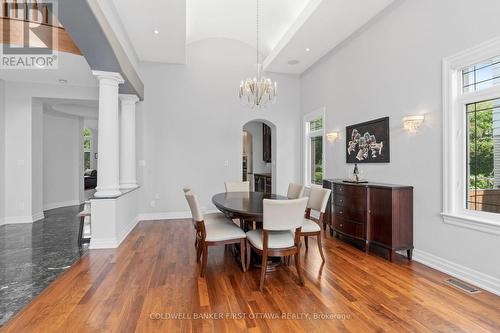 Shadow lights, contoured ceiling & hardwood floors - 1623 Claymor Avenue, Ottawa, ON - Indoor Photo Showing Dining Room