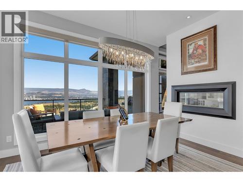 1823 Diamond View Drive, West Kelowna, BC - Indoor Photo Showing Dining Room With Fireplace