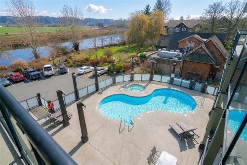 310D-1730 Riverside Lane, Courtenay, BC - Outdoor With In Ground Pool With View