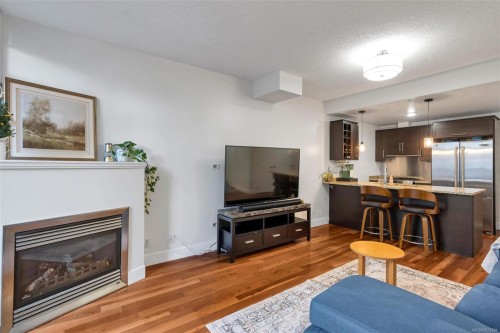 N607-737 Humboldt St, Victoria, BC - Indoor Photo Showing Living Room With Fireplace