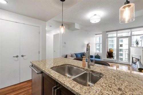 N607-737 Humboldt St, Victoria, BC - Indoor Photo Showing Kitchen With Double Sink