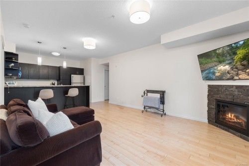 107-2111 Meredith Rd, Nanaimo, BC - Indoor Photo Showing Living Room With Fireplace
