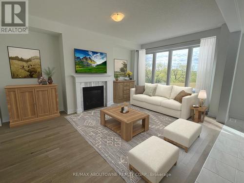 Family room - VStaged - 1043 Thompson Drive, Oshawa, ON - Indoor Photo Showing Living Room With Fireplace