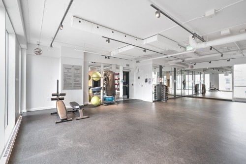 Exercise room - 405-1211 Rue Drummond, Montréal (Ville-Marie), QC - Indoor Photo Showing Gym Room